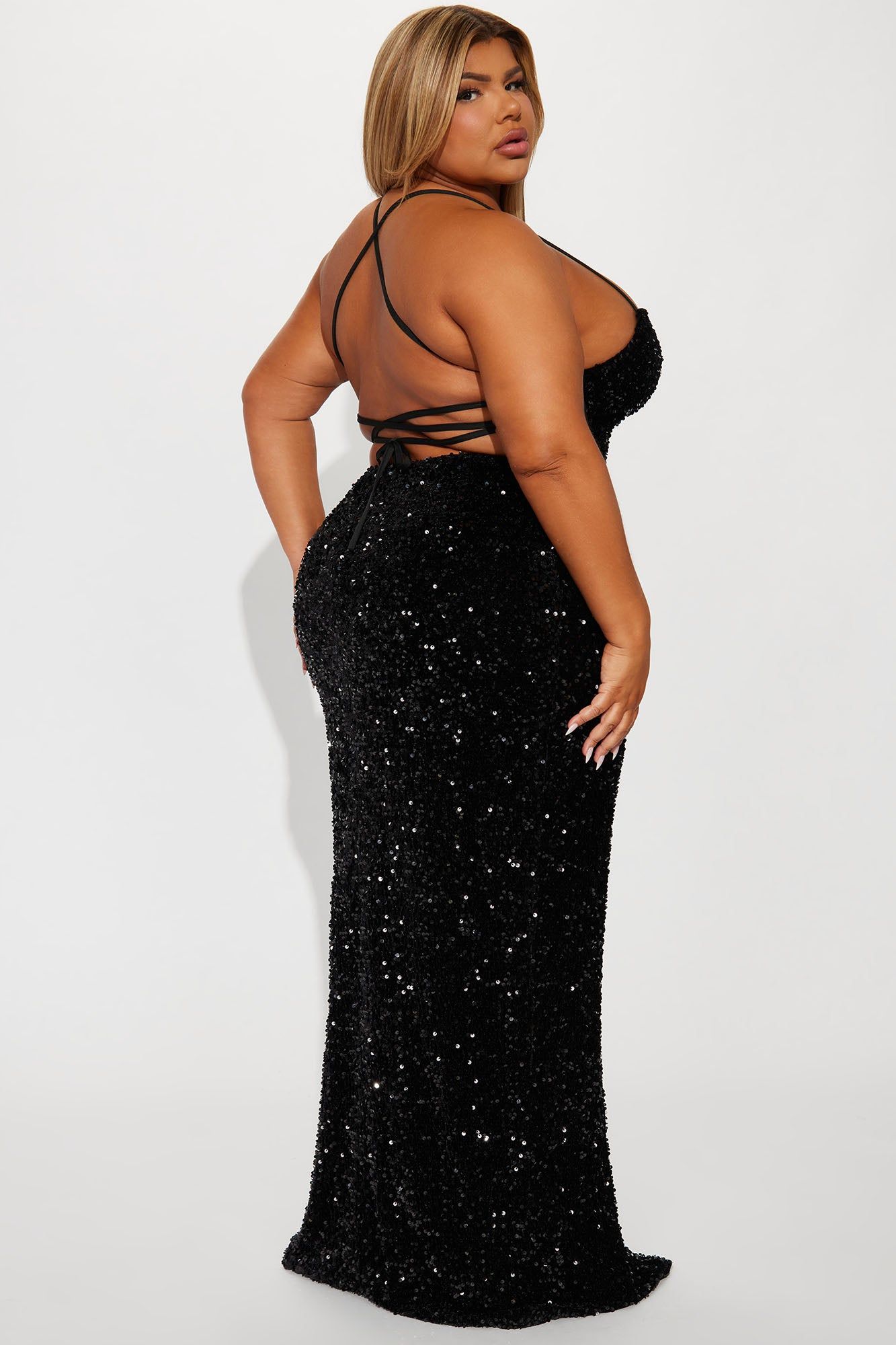 Tokyo Nights Sequin Gown - Black sold by Fashion Nova product image thumbnail 3
