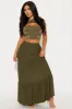 Gloria Tiered Maxi Skirt - Olive sold by Fashion Nova