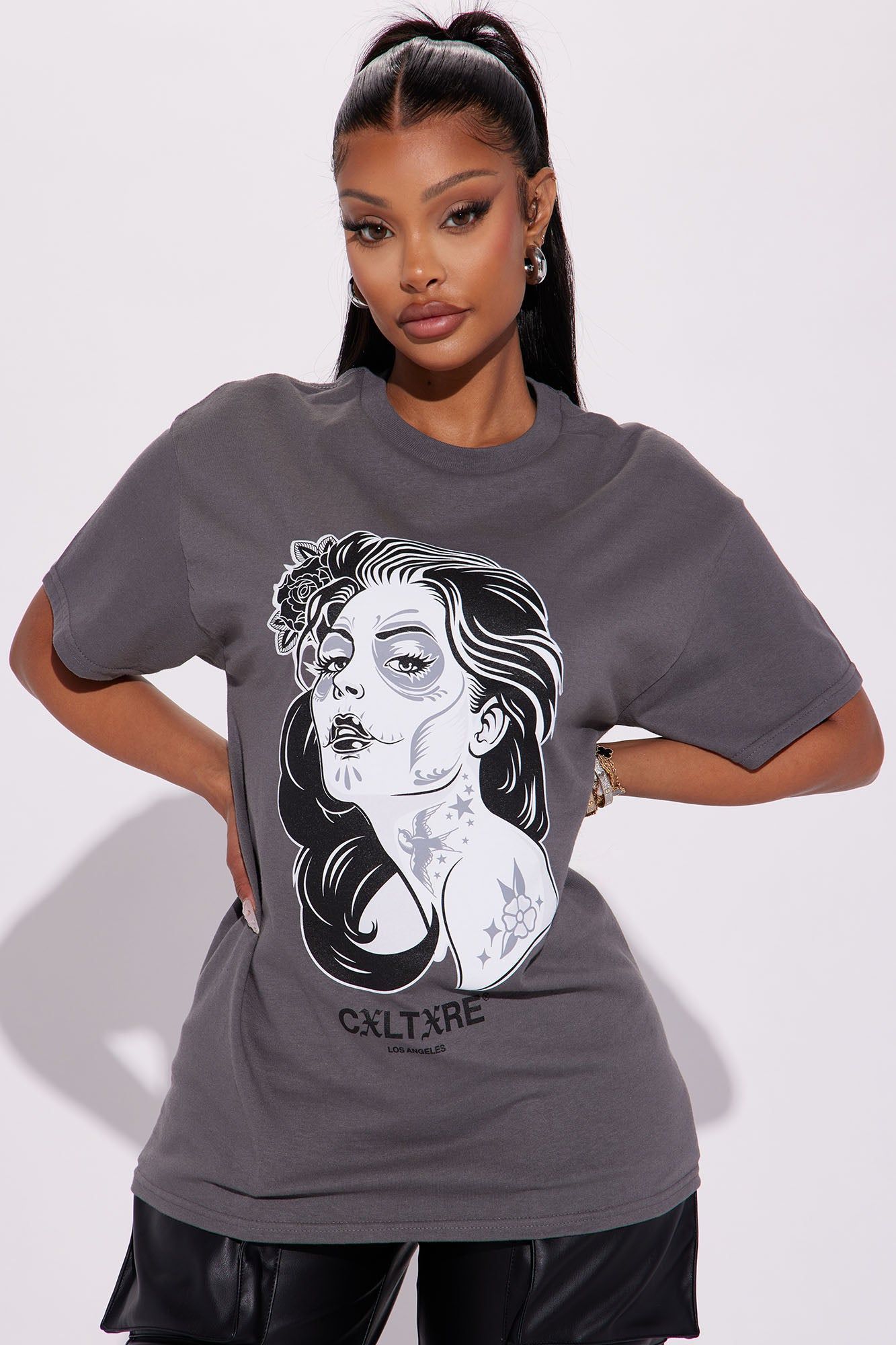 Heritage Graphic Tee - Grey sold by Fashion Nova