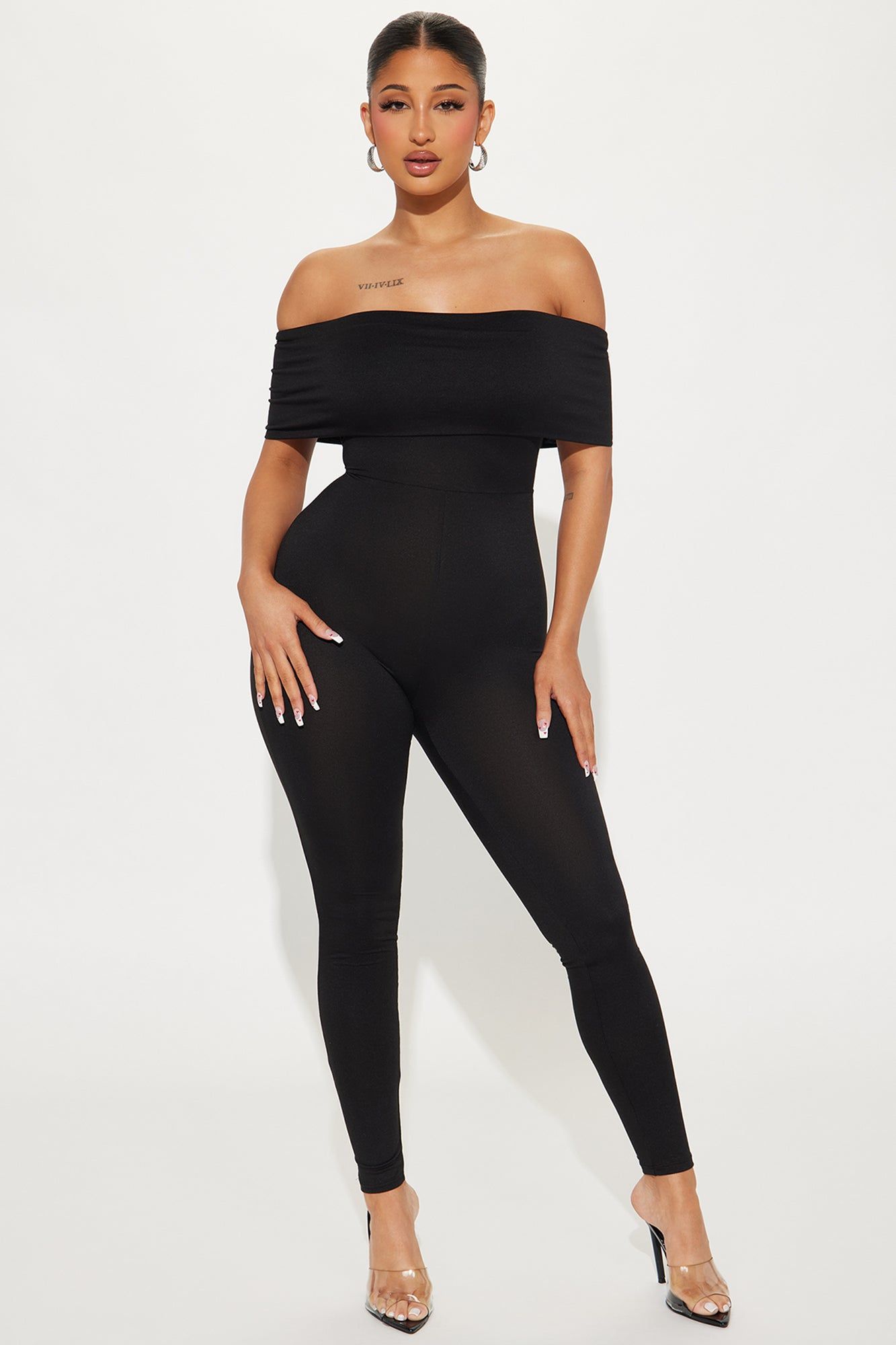 Let's Stay Up Jumpsuit - Black sold by Fashion Nova