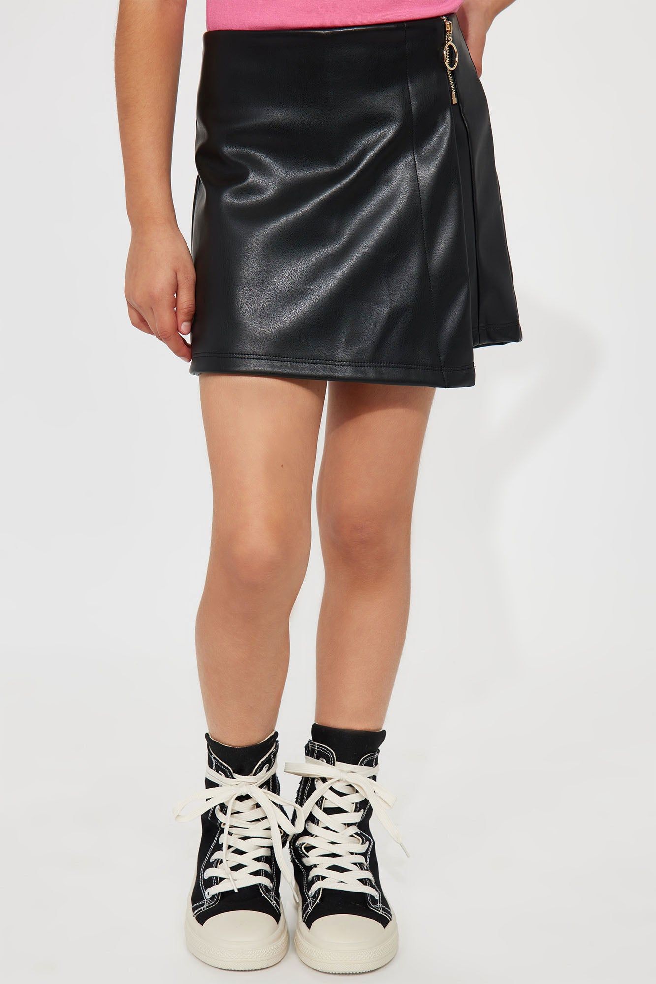 Mini Always Good Faux Leather Skort - Black sold by Fashion Nova product image thumbnail 2