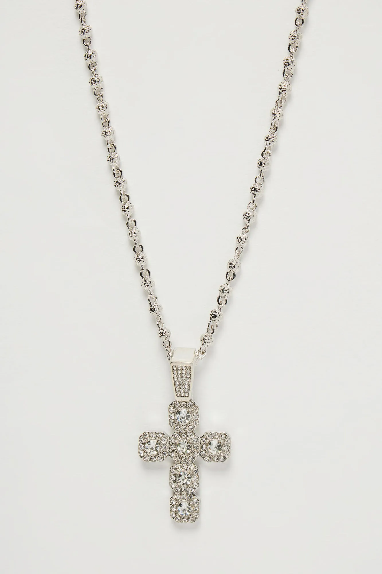 Iced Cluster Cross Necklace - Silver sold by Fashion Nova product image thumbnail 3