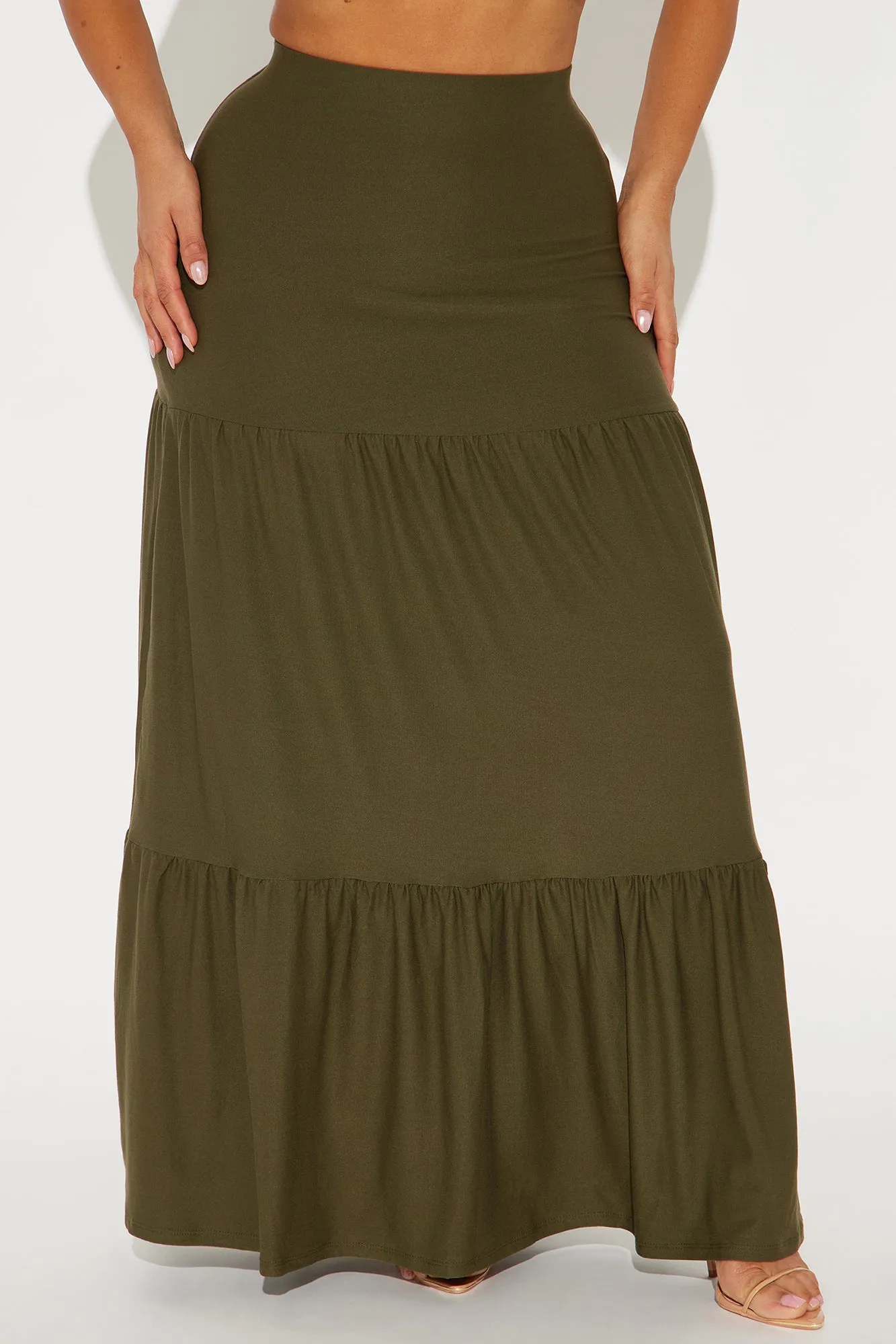 Gloria Tiered Maxi Skirt - Olive sold by Fashion Nova product image thumbnail 2