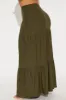Gloria Tiered Maxi Skirt - Olive sold by Fashion Nova