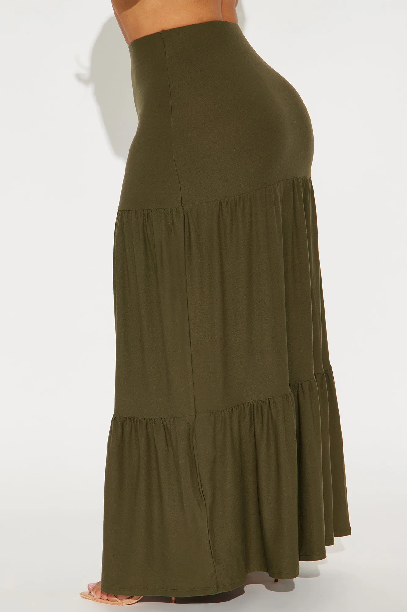 Gloria Tiered Maxi Skirt - Olive sold by Fashion Nova product image thumbnail 3
