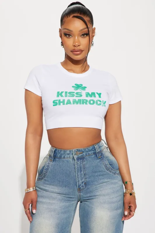 Kiss My Shamrock Tee - White sold by Fashion Nova