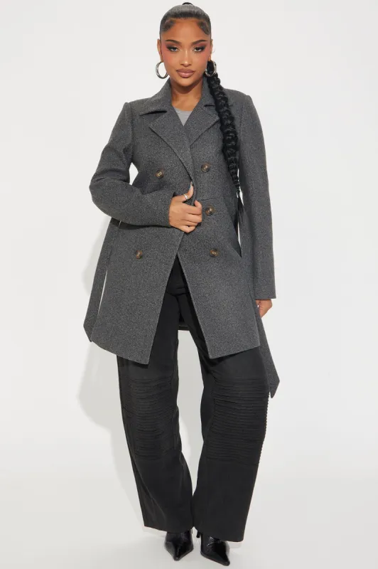 Jasmine Wool Coat - Heather Grey sold by Fashion Nova
