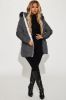 Snow Glow Long Puffer Jacket - Charcoal sold by Fashion Nova