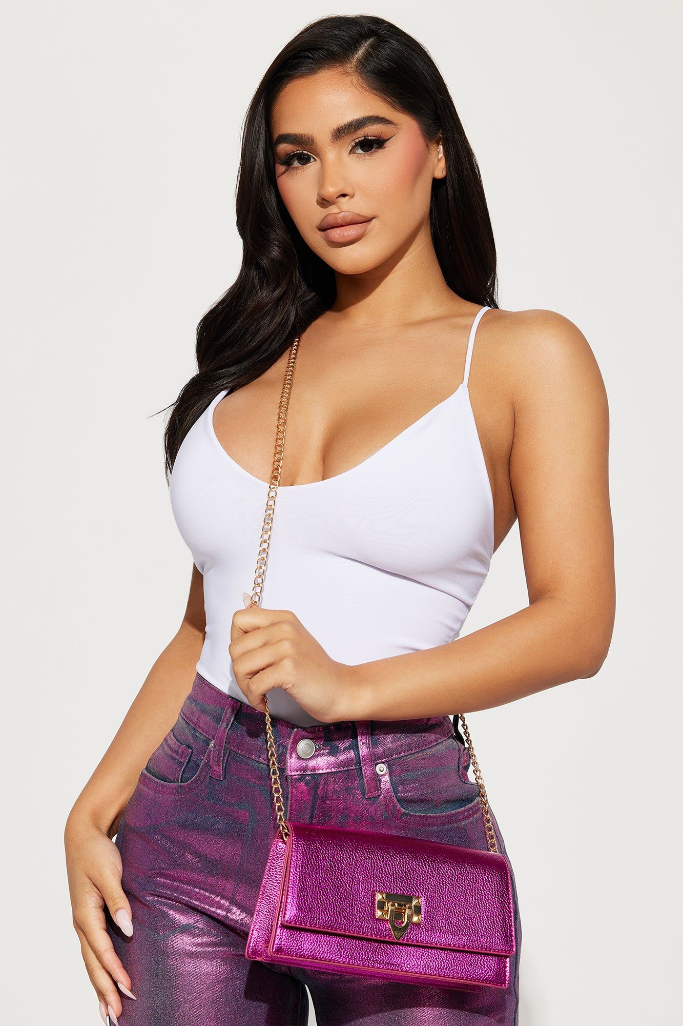 The Next Star Handbag - Gold/Pink sold by Fashion Nova