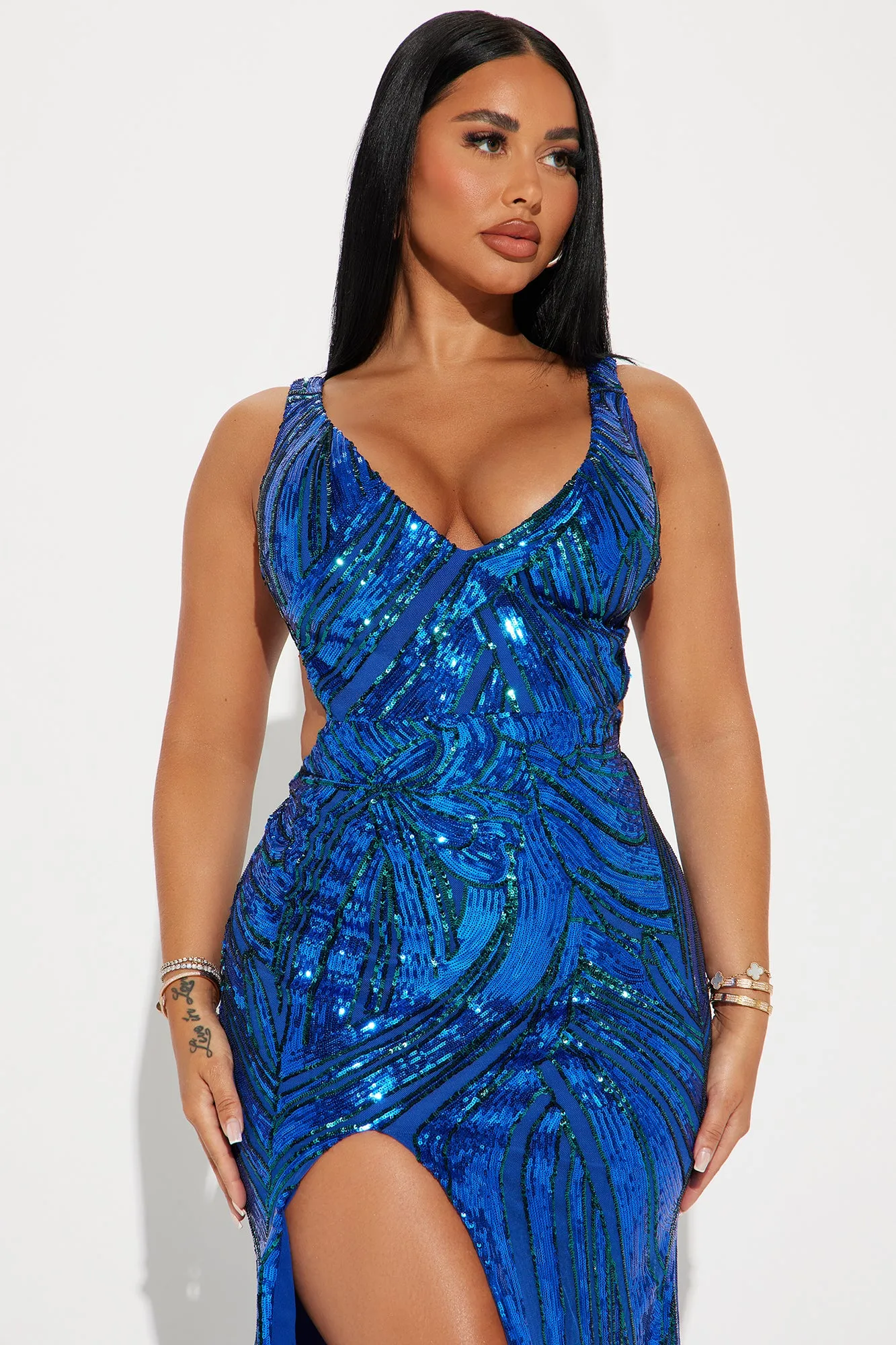 Stars And Beyond Sequin Gown - Royal sold by Fashion Nova product image thumbnail 2