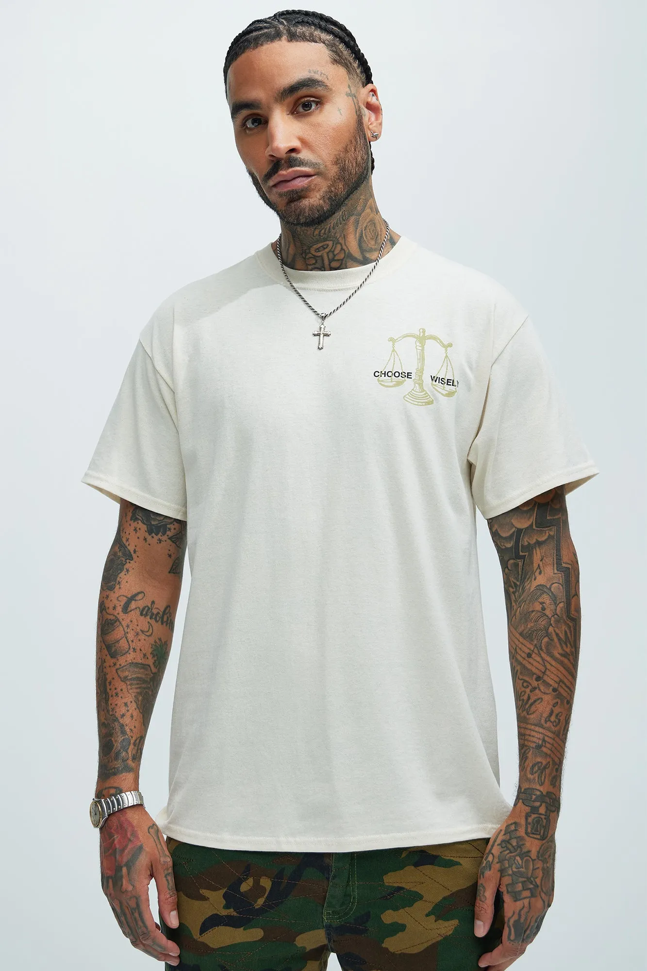 Choices Matter Short Sleeve Tee - Off White sold by Fashion Nova product image thumbnail 3