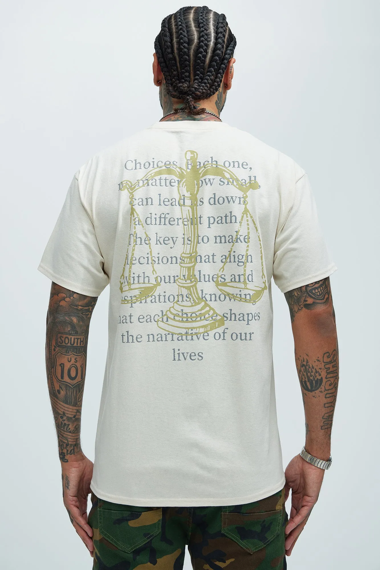 Choices Matter Short Sleeve Tee - Off White sold by Fashion Nova