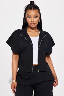 Fair Game Lounge Top - Black sold by Fashion Nova