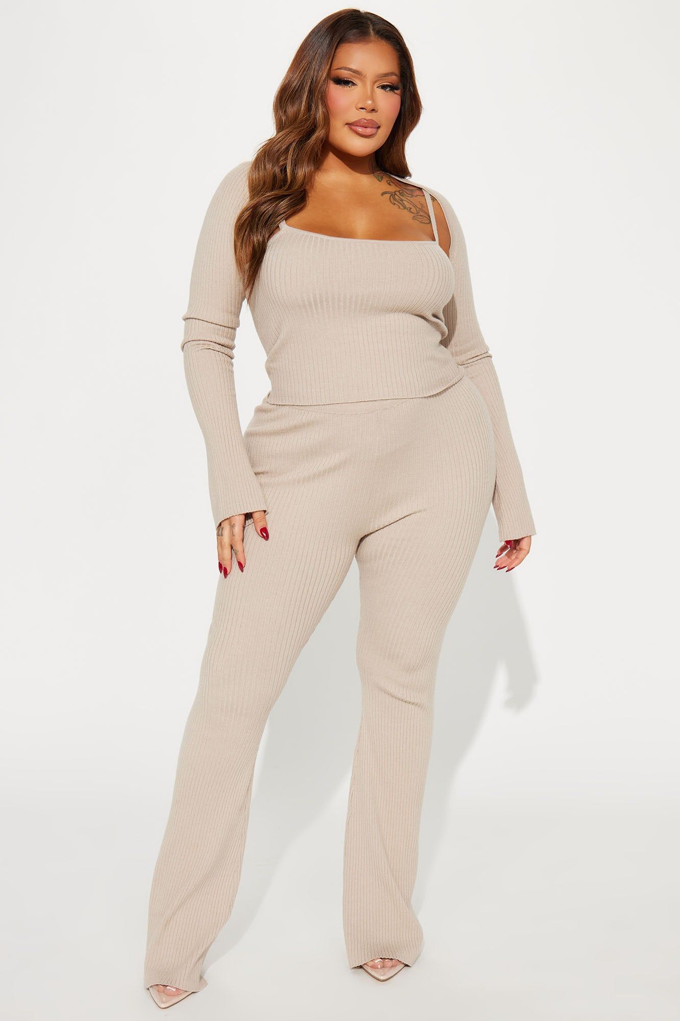 Justine 3 Piece Sweater Pant Set - Mocha sold by Fashion Nova product image thumbnail 4