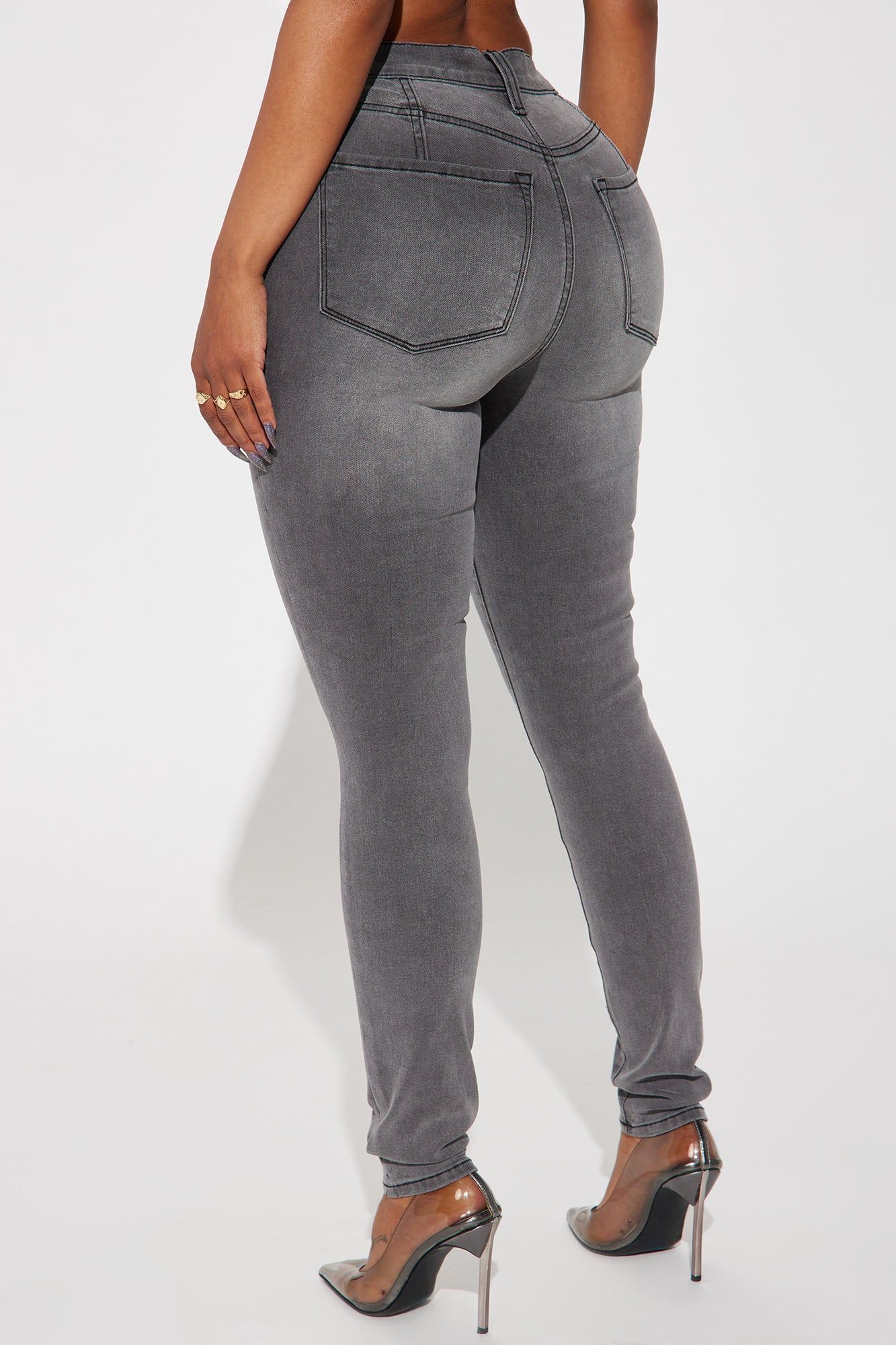 Kaylee Compression Stretch Skinny Jeans - Grey sold by Fashion Nova product image thumbnail 3