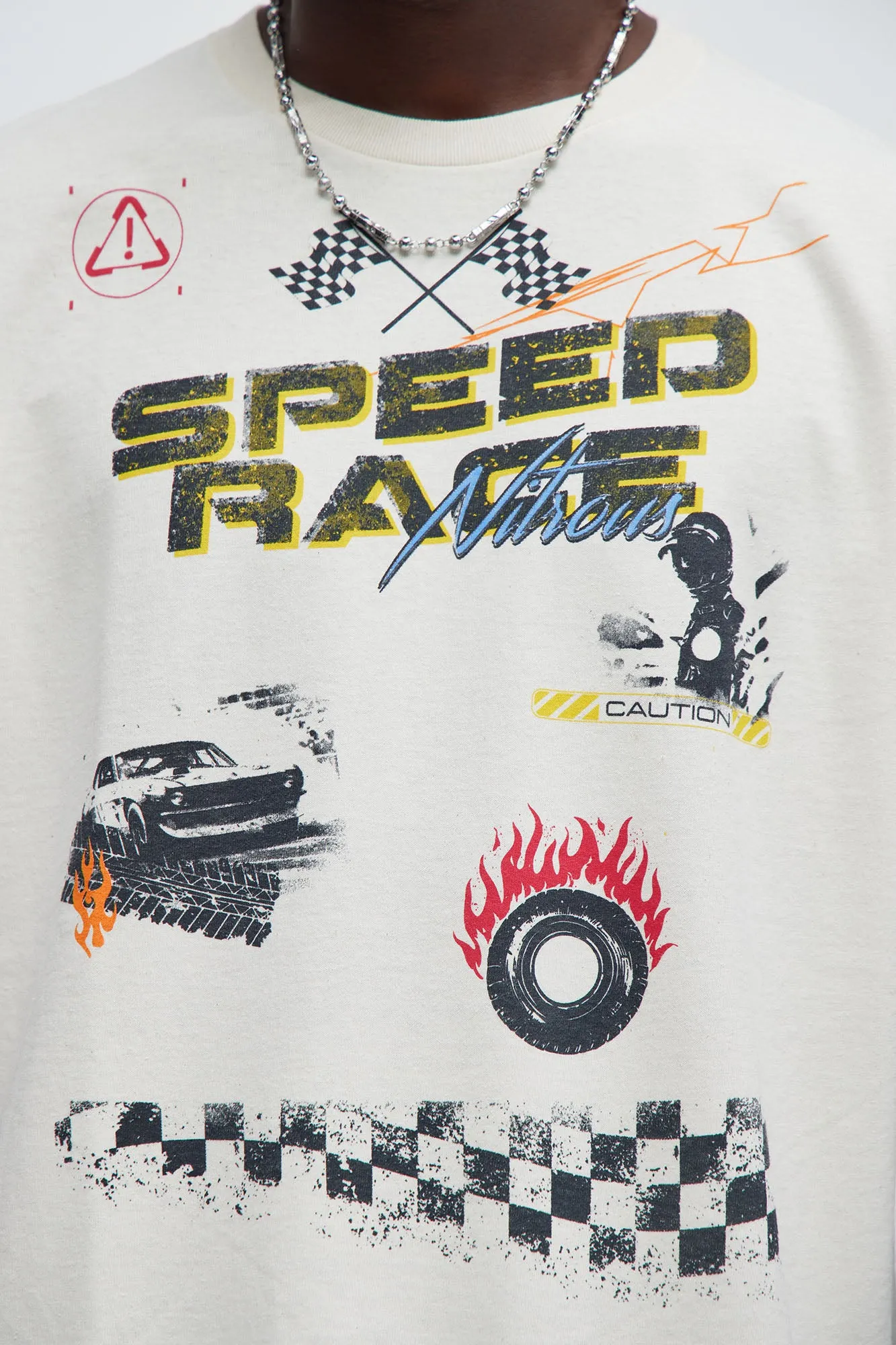 Speed Race Oversized Short Sleeve Tee - White sold by Fashion Nova product image thumbnail 3