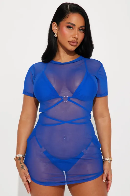 Hotter Than The Summer Heat Cover Up - Royal sold by Fashion Nova