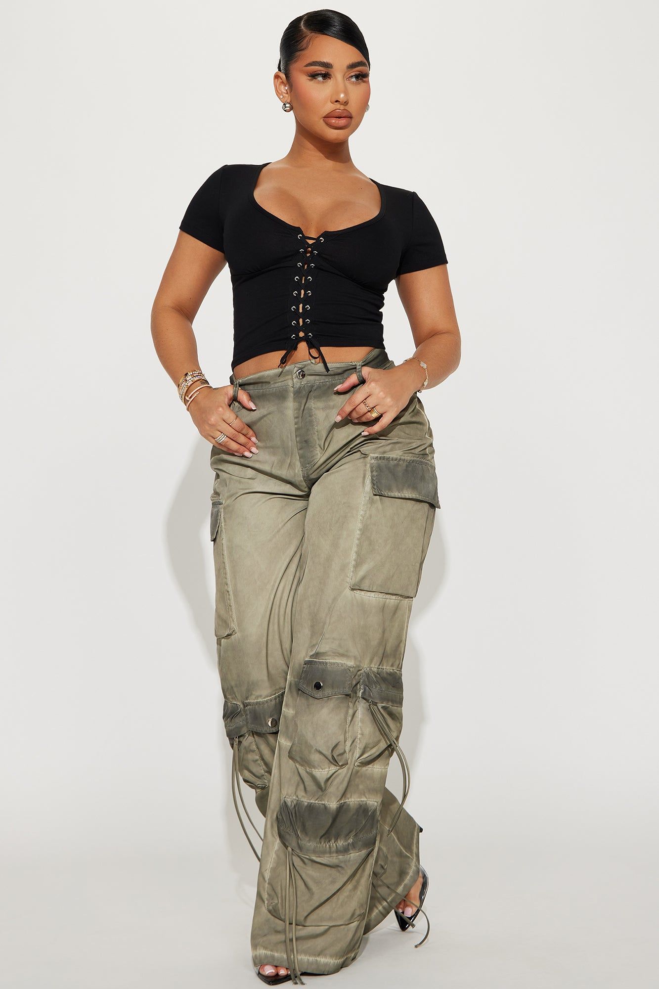 Lilly Lace Up Top - Black sold by Fashion Nova product image thumbnail 2