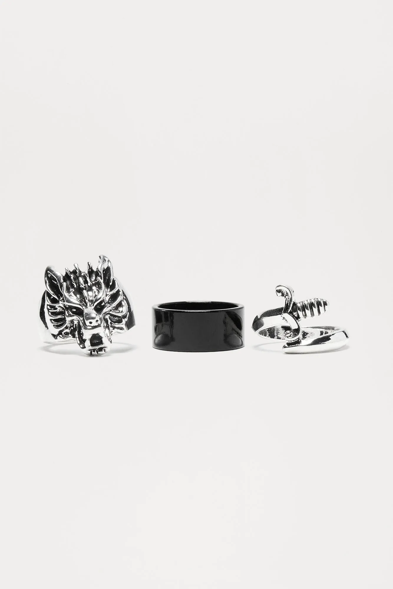Drogon Ring Set - Black/Silver sold by Fashion Nova product image thumbnail 3