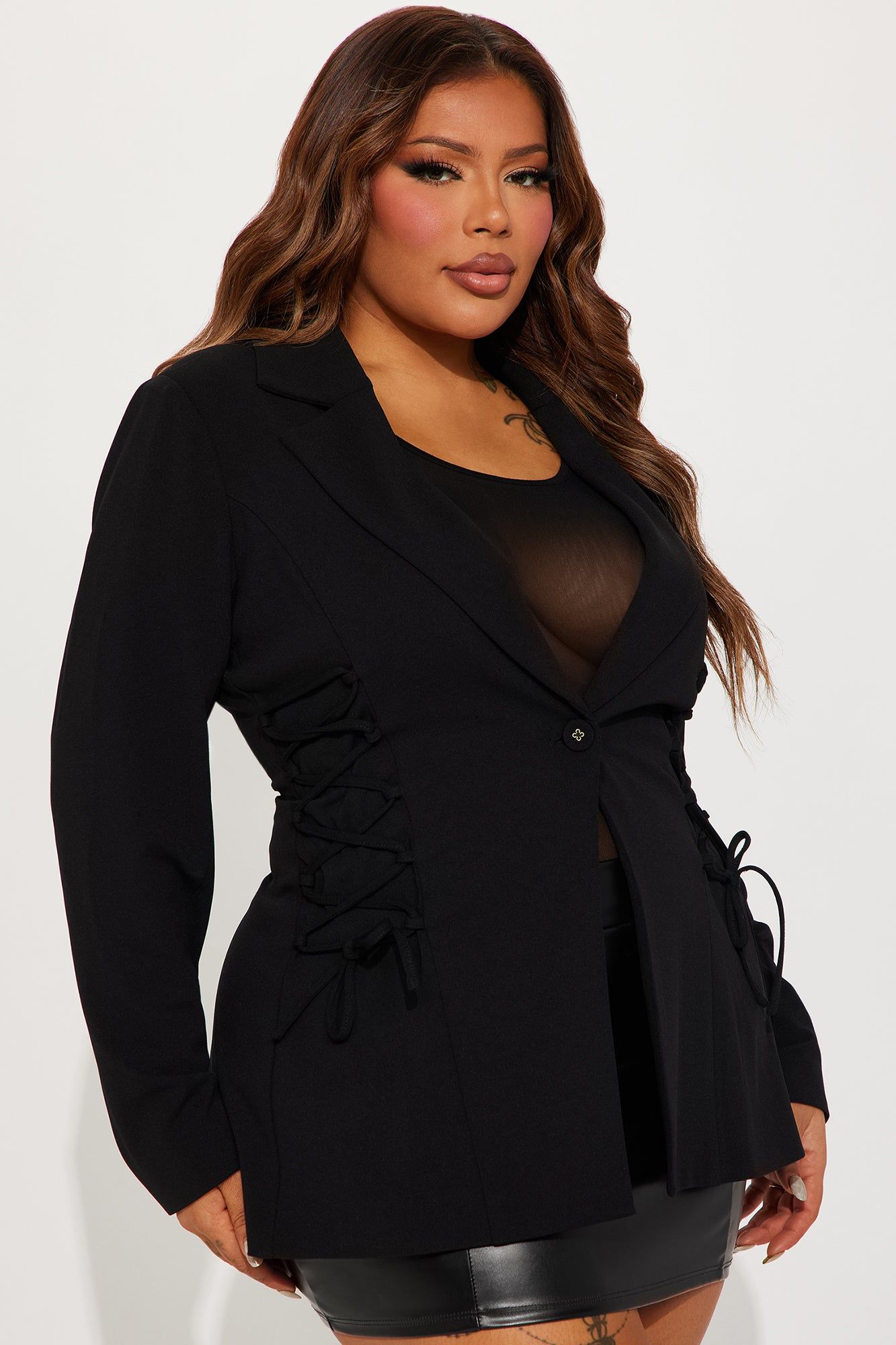 Trendy Business Lace Up Blazer - Black sold by Fashion Nova product image thumbnail 5