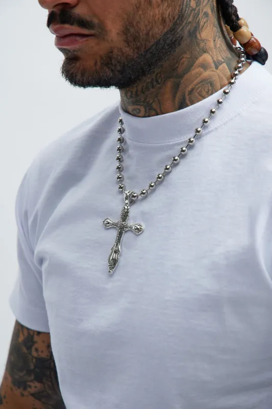 Inviolable Cross Chain Necklace - Silver sold by Fashion Nova