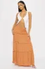 Laurina Floral Tiered Maxi Skirt - Orange/combo sold by Fashion Nova