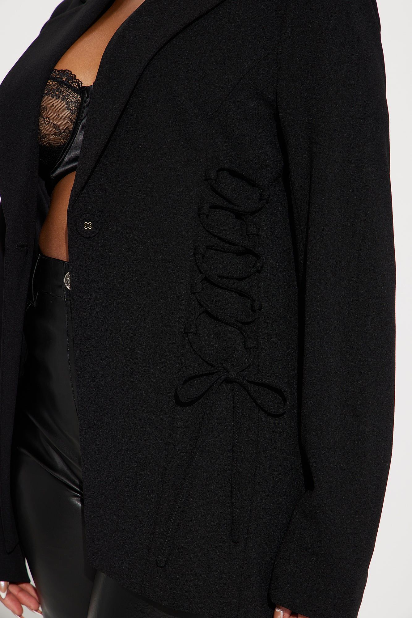 Trendy Business Lace Up Blazer - Black sold by Fashion Nova product image thumbnail 3