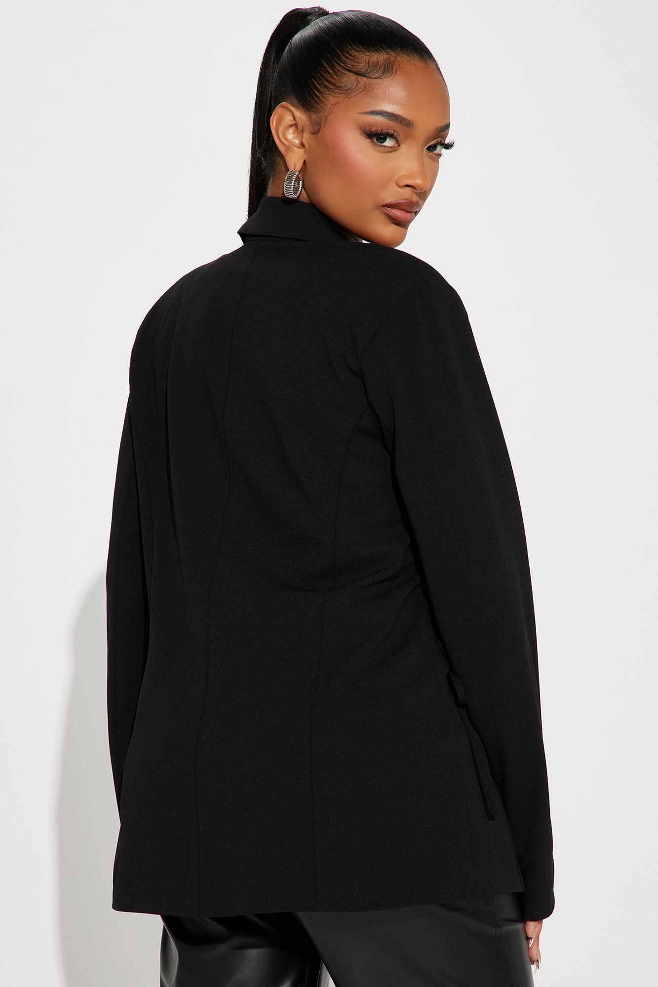 Trendy Business Lace Up Blazer - Black sold by Fashion Nova product image thumbnail 4