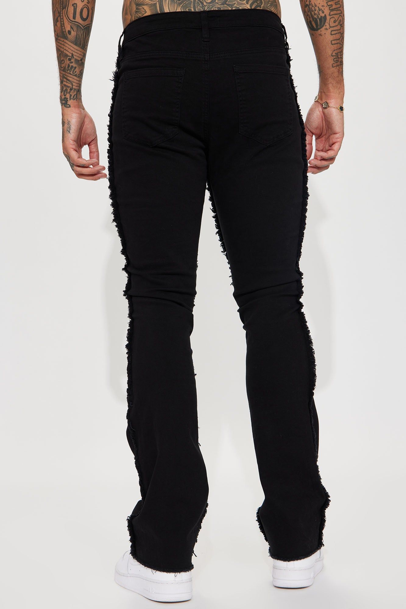 Good Life Frayed Stacked Skinny Flare Pants - Black sold by Fashion Nova product image thumbnail 6