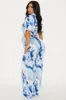 Klarissa Tie Dye Satin Pant Set - Navy sold by Fashion Nova