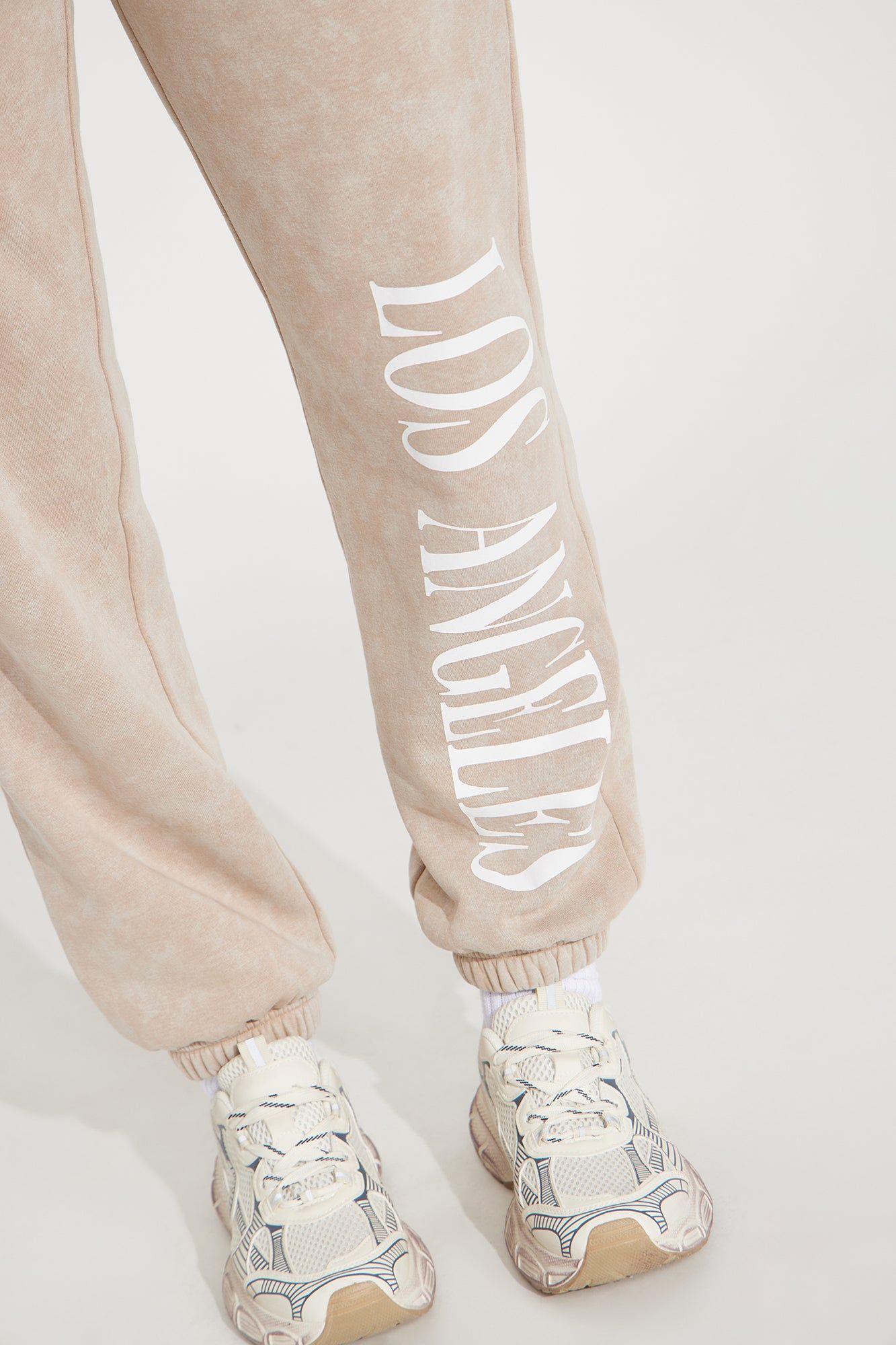 LA Vibes Mineral Wash Jogger Set - Oatmeal sold by Fashion Nova product image thumbnail 4