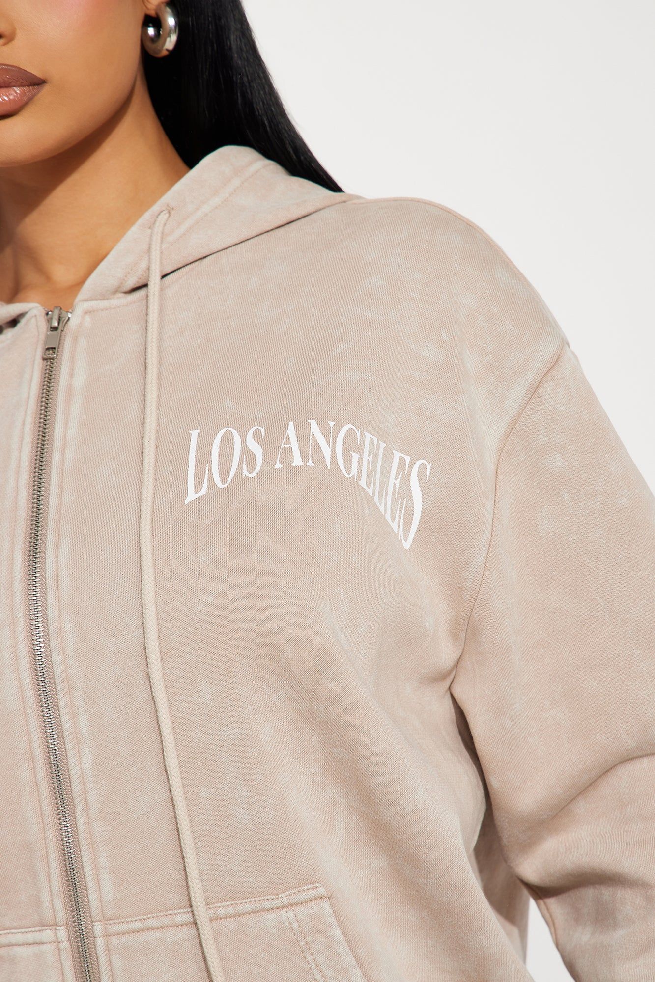 LA Vibes Mineral Wash Jogger Set - Oatmeal sold by Fashion Nova product image thumbnail 3