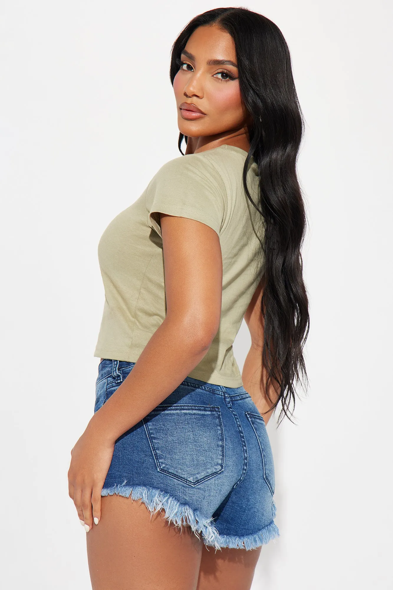 Ride 'Em Cowboy Snoopy Fitted Tee - Sage sold by Fashion Nova product image thumbnail 4