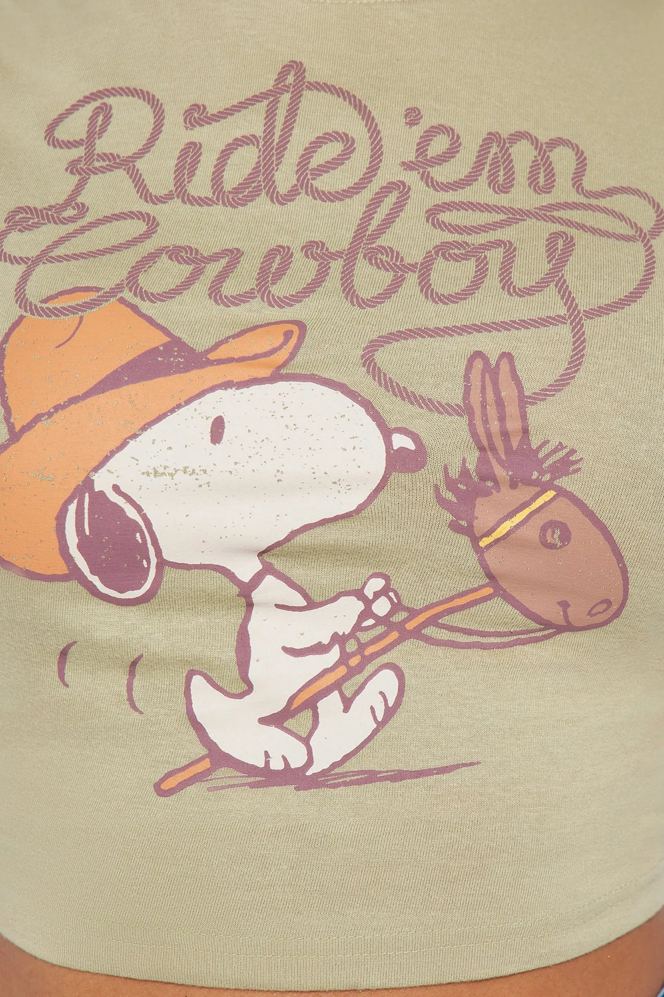 Ride 'Em Cowboy Snoopy Fitted Tee - Sage sold by Fashion Nova product image thumbnail 3