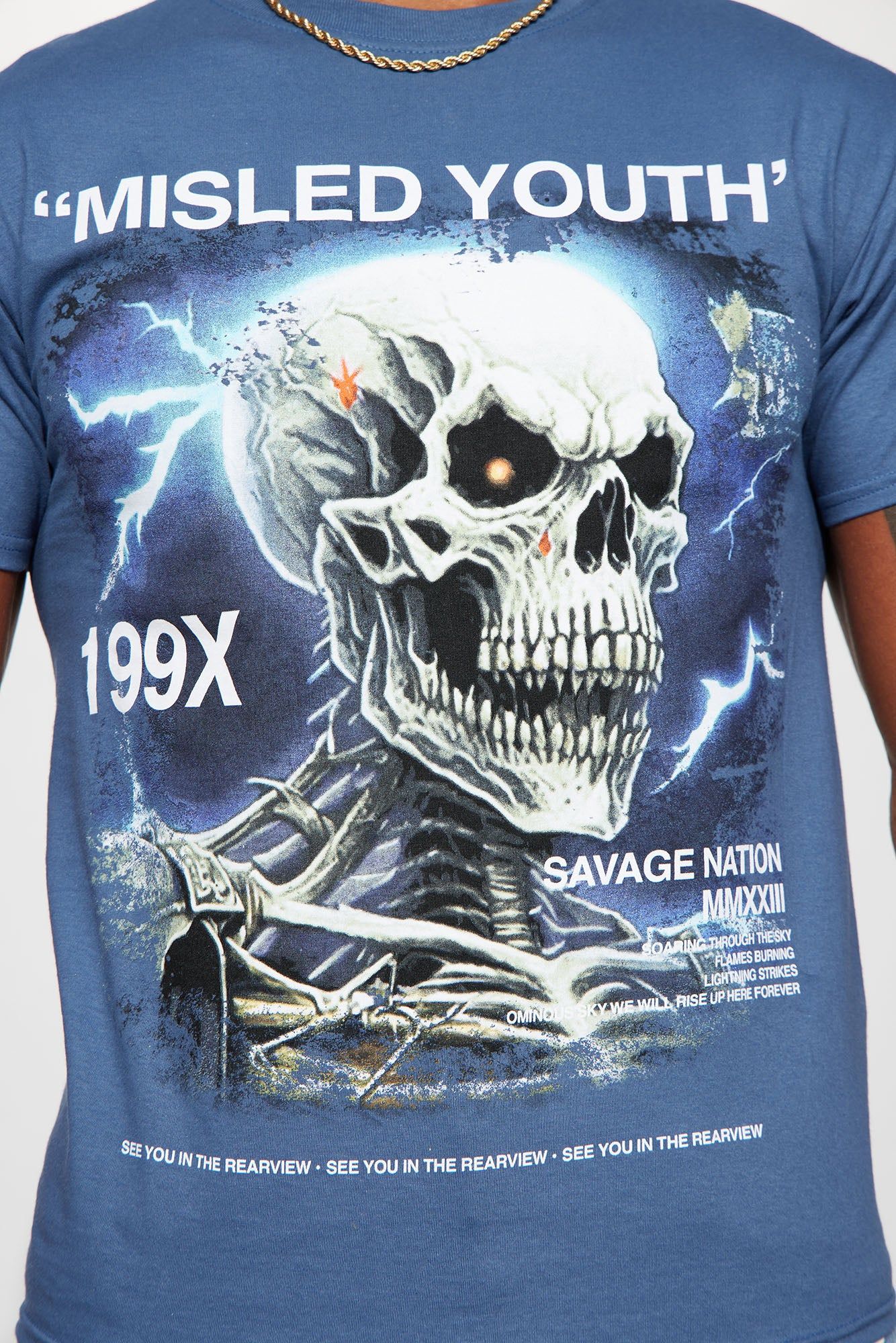 Misled Youth Short Sleeve Tee - Blue sold by Fashion Nova product image thumbnail 4