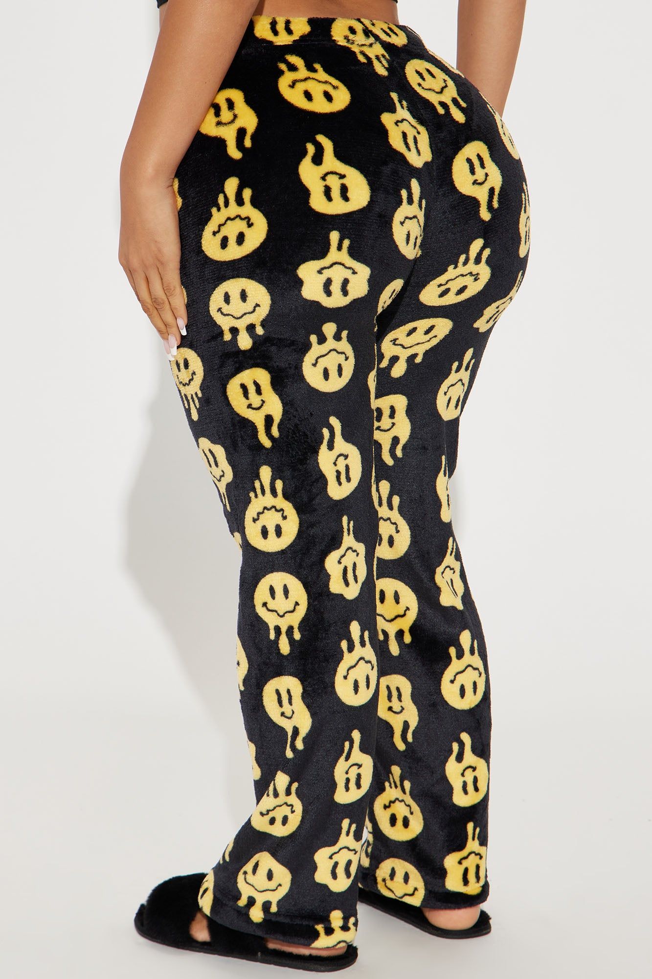 Smiley Drip Plush PJ Pant - Black/Yellow sold by Fashion Nova product image thumbnail 3