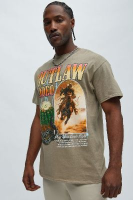 Outlaw Rodeo Short Sleeve Tee - Tan sold by Fashion Nova