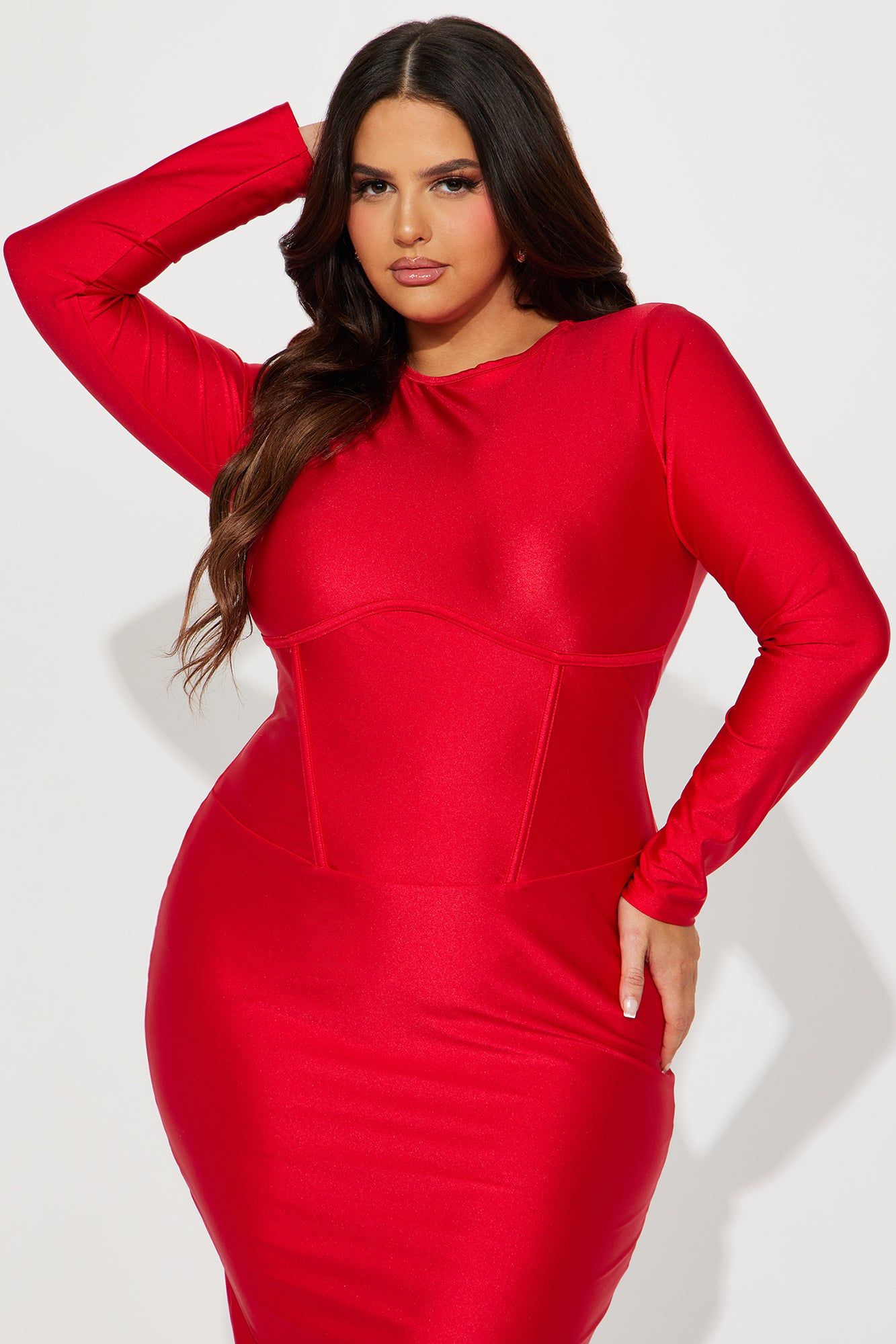 Brooke Long Sleeve Maxi Dress - Red sold by Fashion Nova product image thumbnail 5