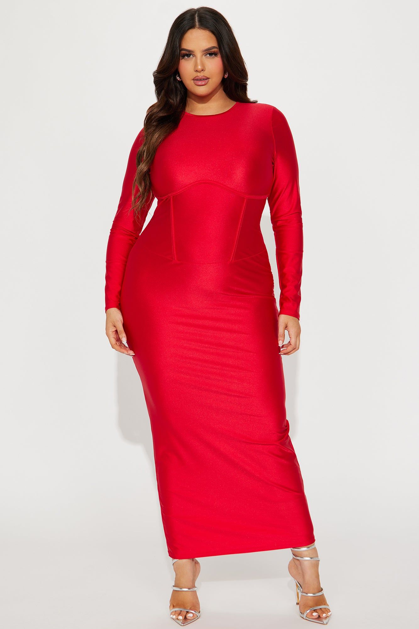 Brooke Long Sleeve Maxi Dress - Red sold by Fashion Nova product image thumbnail 4