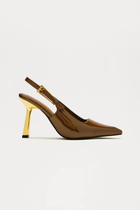 Sofia Slingback Pumps - Brown sold by Fashion Nova