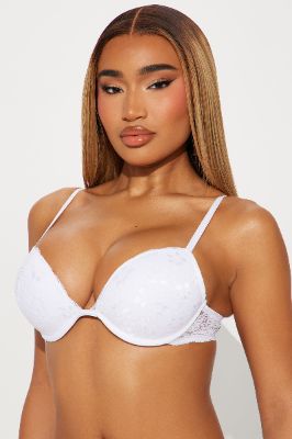 Not With You Double Push Up Lace Bra - White sold by Fashion Nova