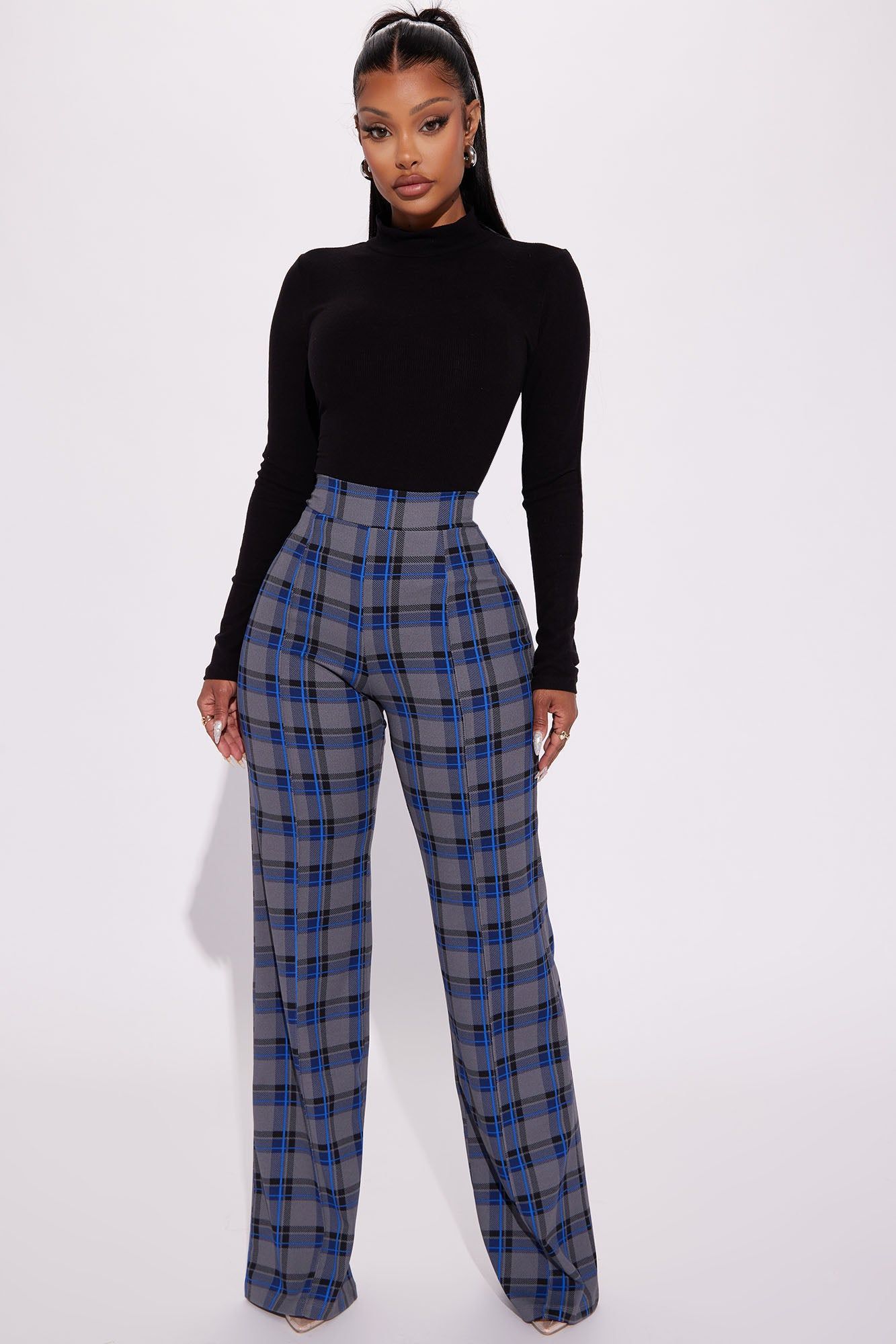 Victoria High Waisted Dress Pant - Grey/combo sold by Fashion Nova