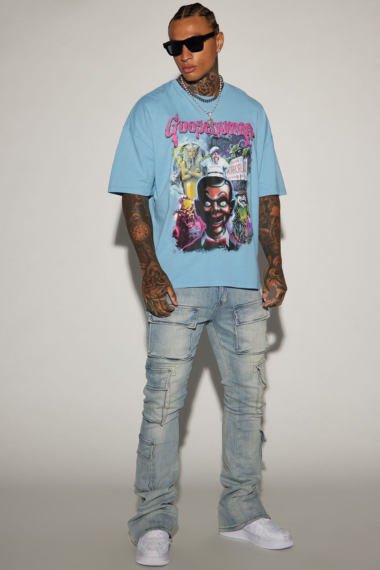 Goosebumps Horrorland Oversized Short Sleeve Tee - Blue sold by Fashion Nova product image thumbnail 2