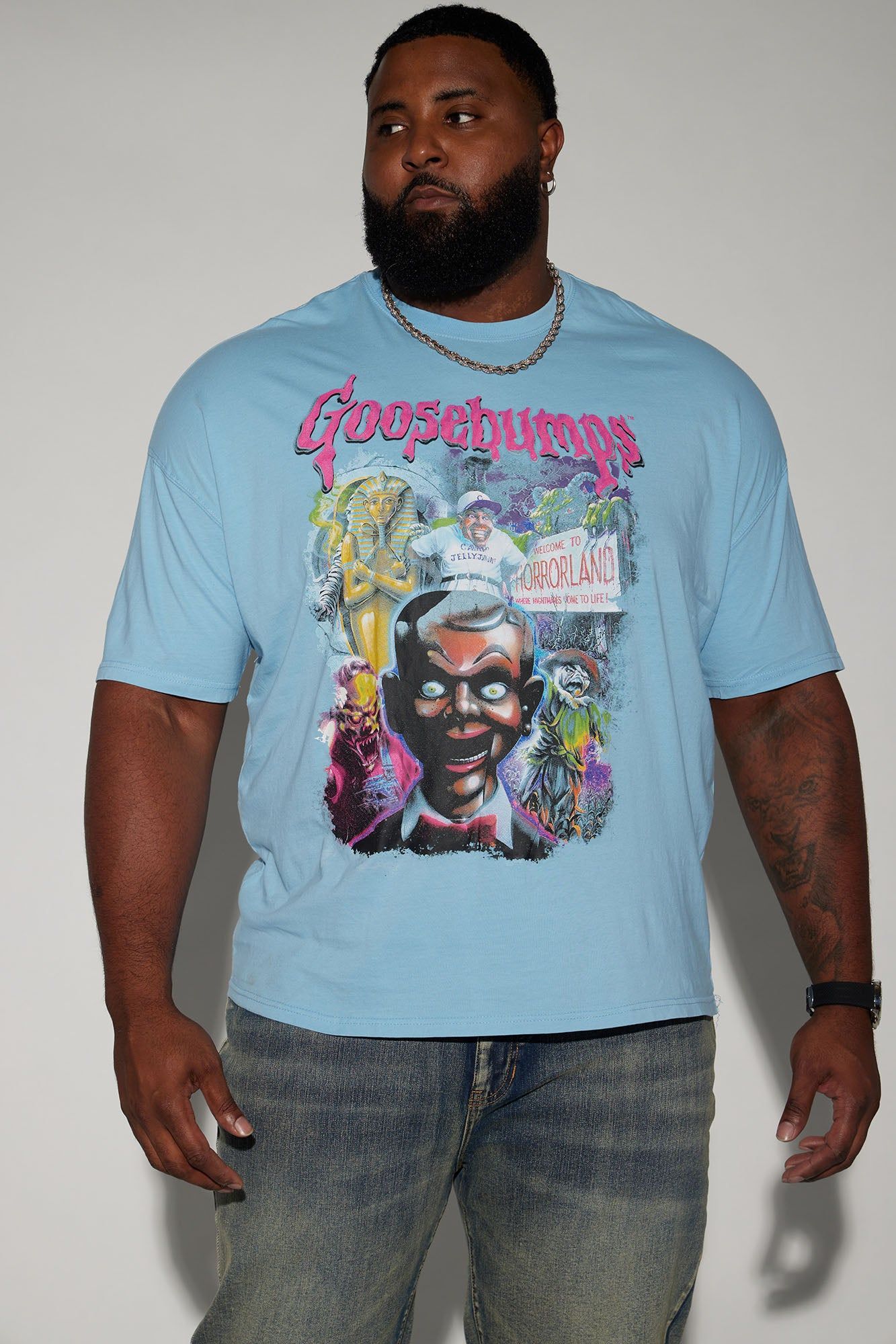 Goosebumps Horrorland Oversized Short Sleeve Tee - Blue sold by Fashion Nova product image thumbnail 4