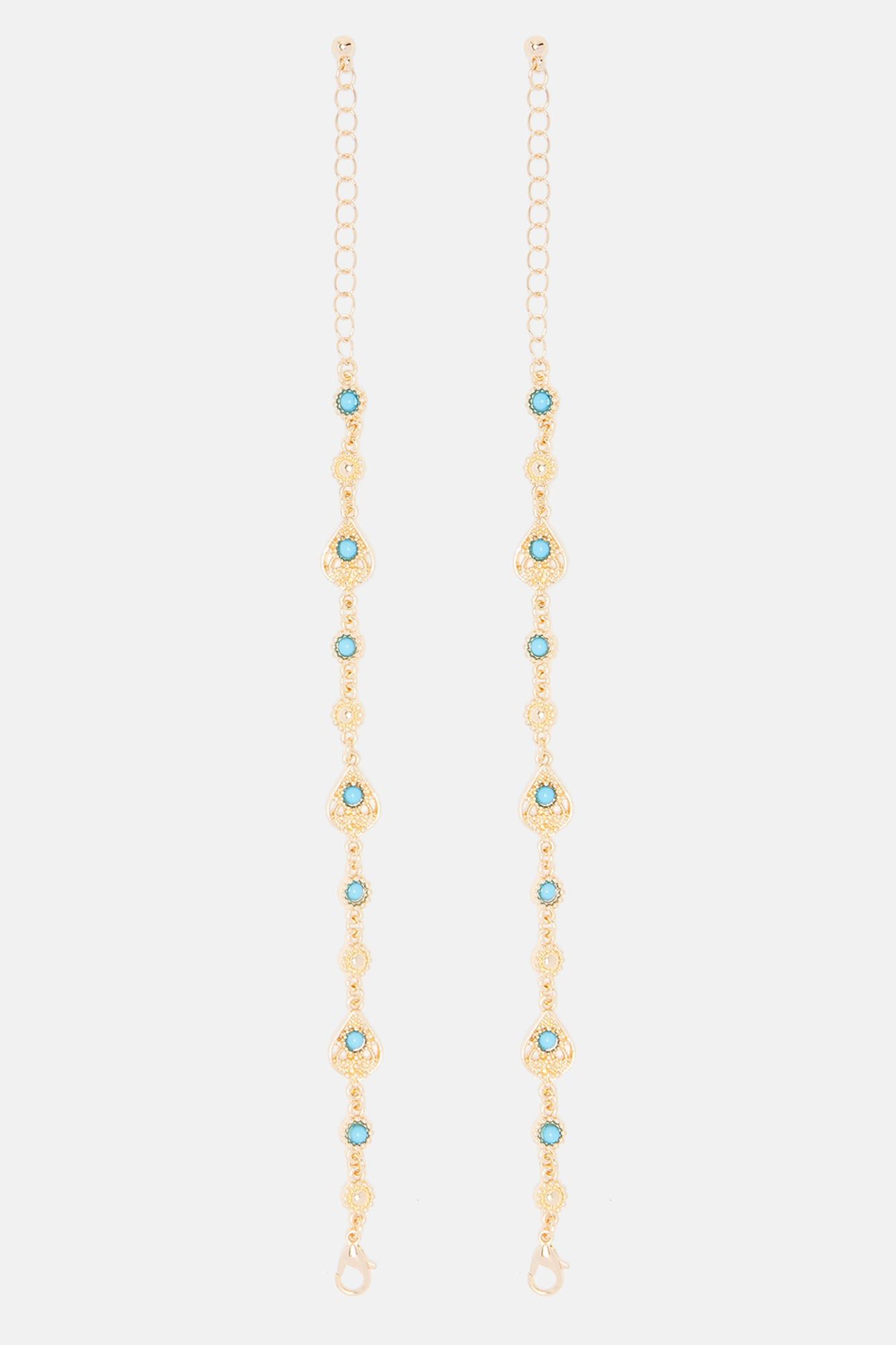 Calm And Relaxed 2 Piece Bracelet Set - Gold/Blue sold by Fashion Nova product image thumbnail 2