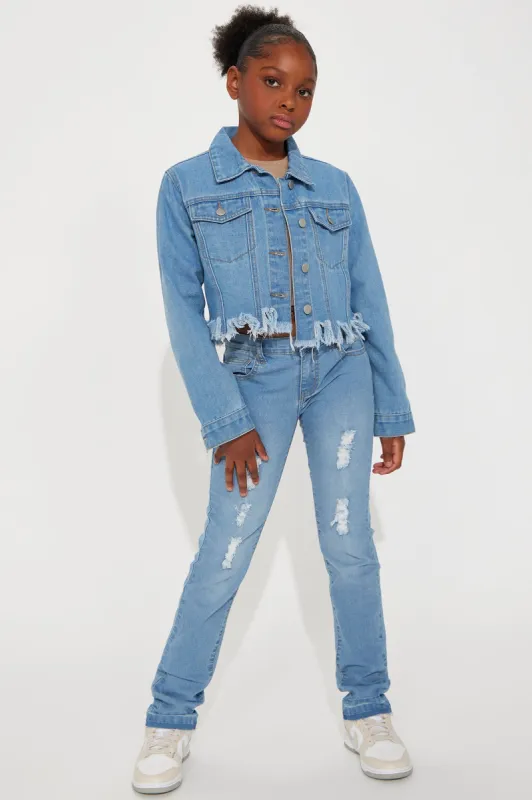 Mini Marley Denim Jean & Jacket Set - Medium Wash sold by Fashion Nova