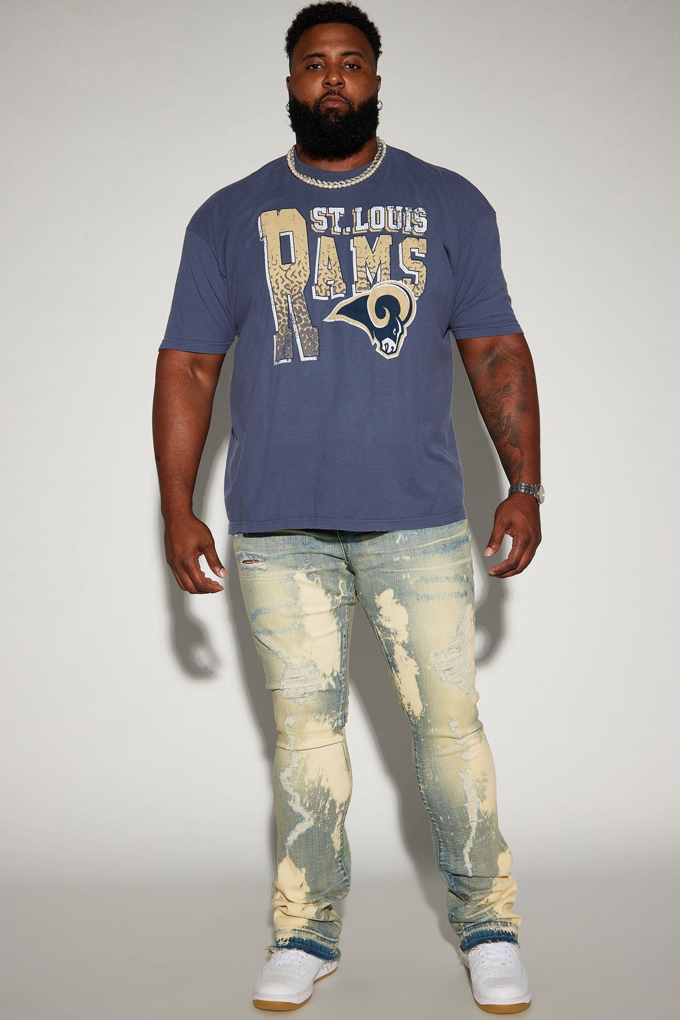 Moving Up Bleached Stacked Skinny Flare Jeans - Medium Blue Wash sold by Fashion Nova product image thumbnail 2