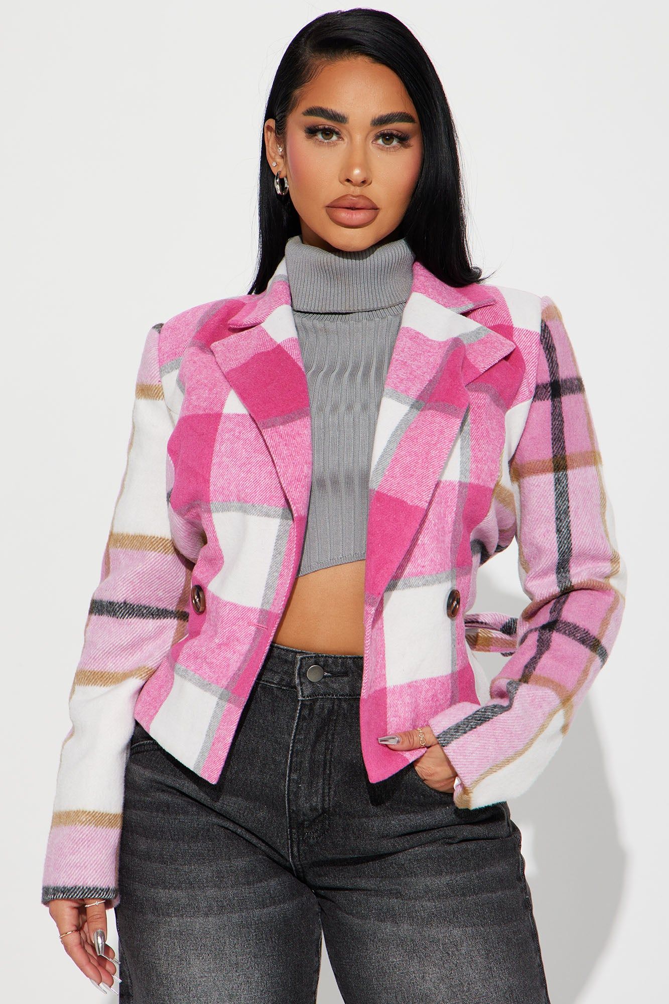 Put The Time In Jacket - Pink sold by Fashion Nova