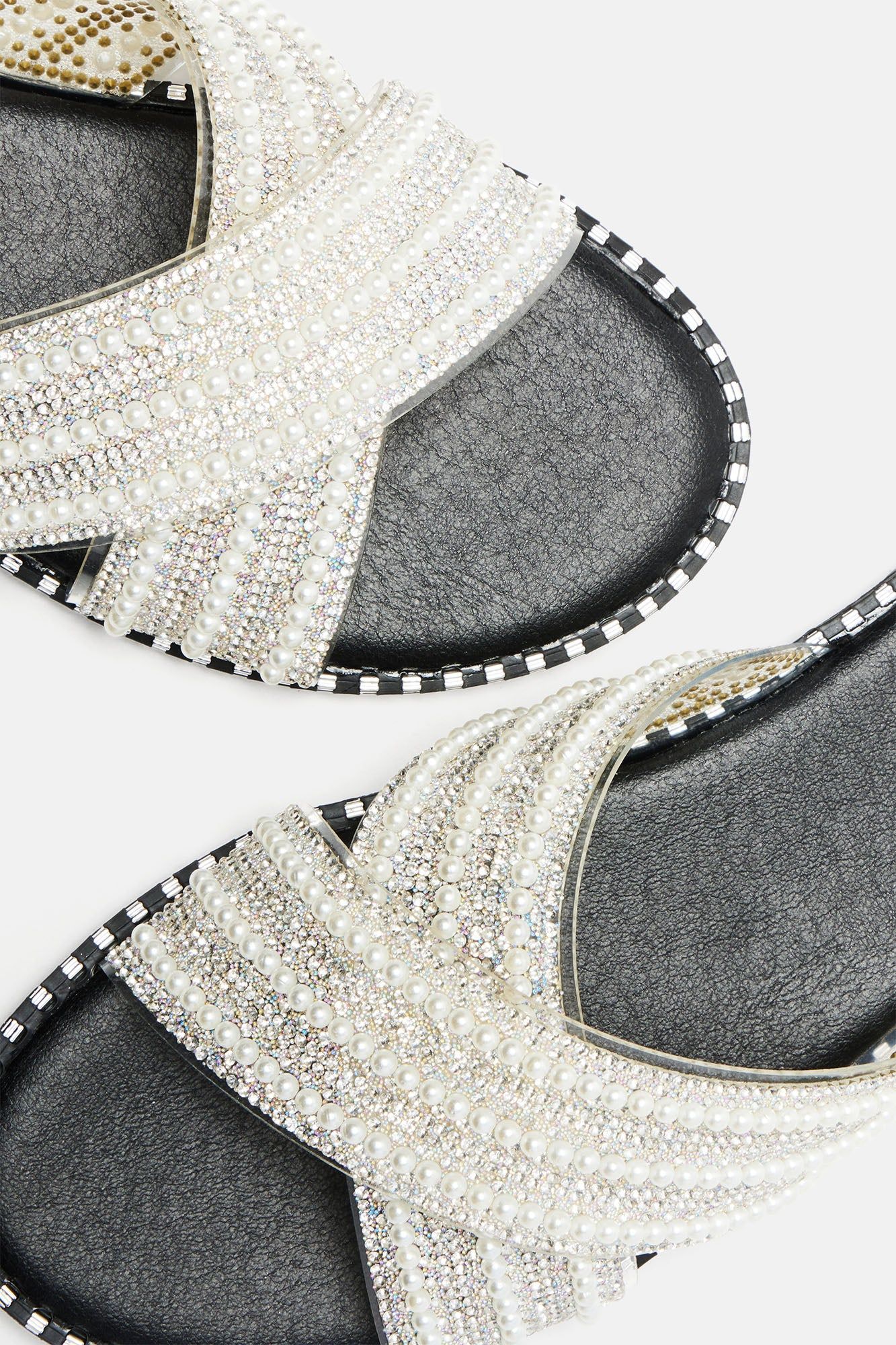 Face It Again Embellished Flat Sandals - Black sold by Fashion Nova product image thumbnail 5