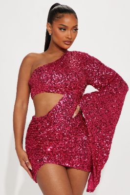 Leilani Sequin Mini Dress - Hot Pink sold by Fashion Nova